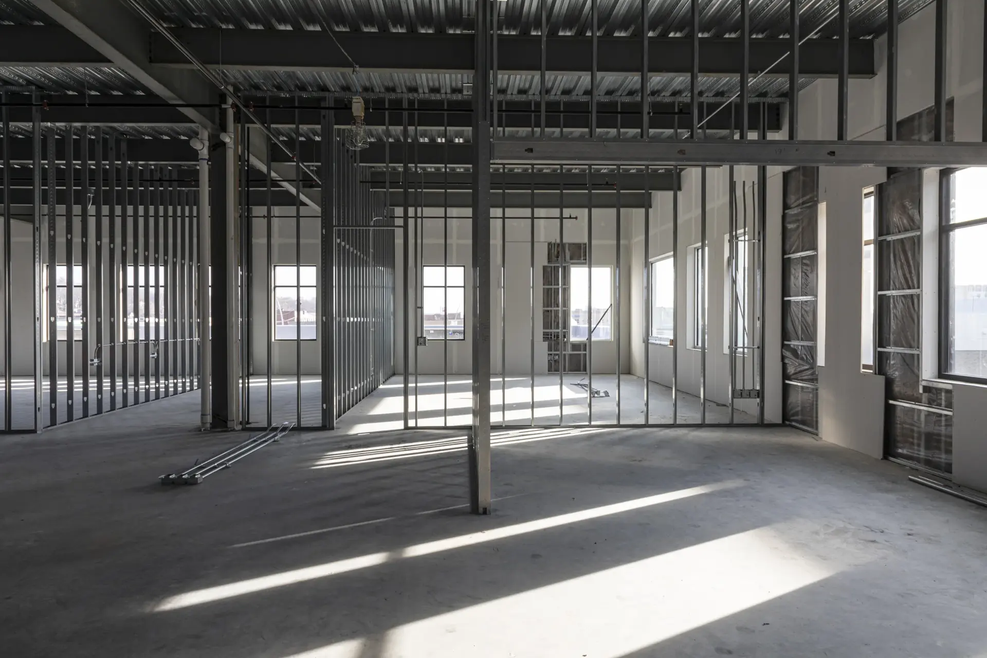 Steel stud framing detail showing gauge and spacing in Los Angeles